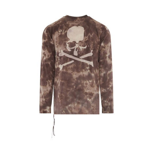 Tie-Dye Logo Long Sleeve T-Shirt in Brown