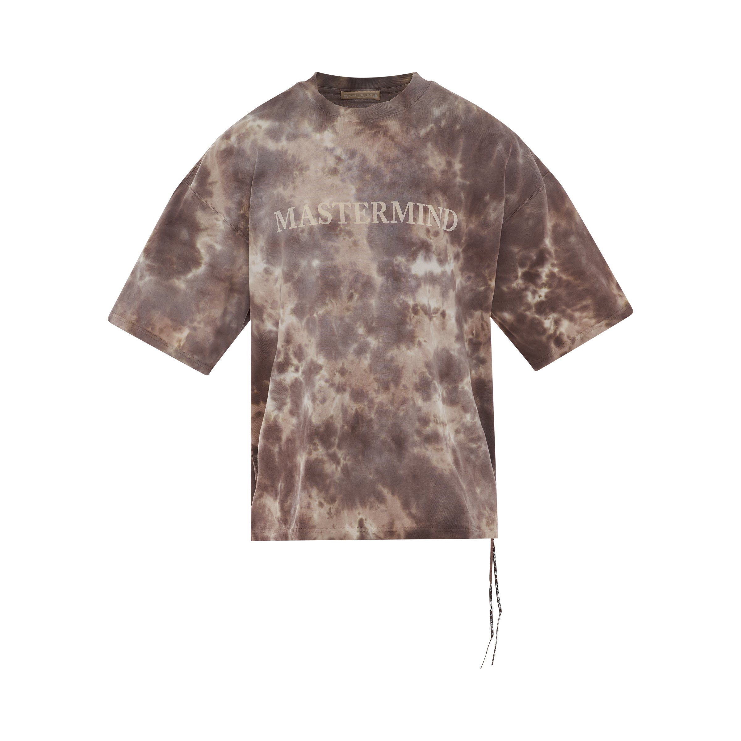 Tie-Dye Logo Boxy Fit T-Shirt in Brown