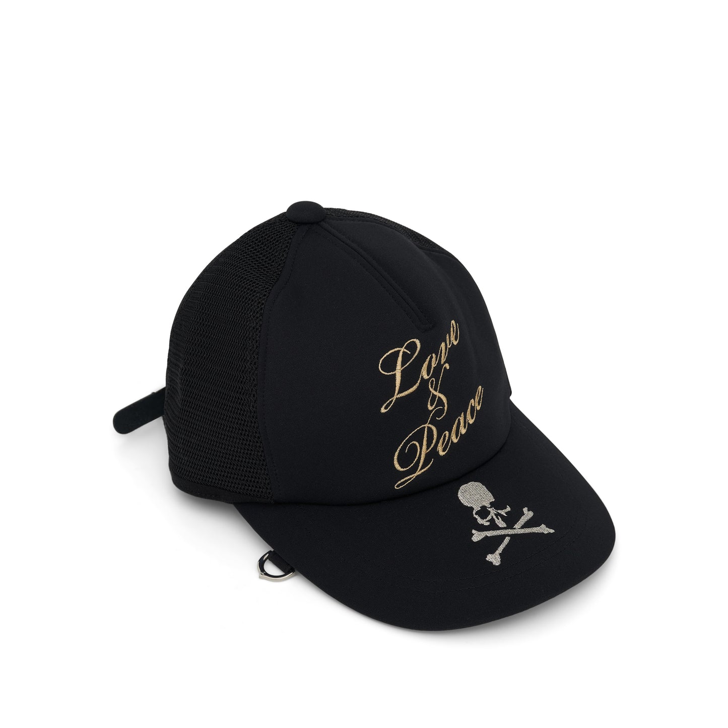 Embroidered Trucker Cap in Black
