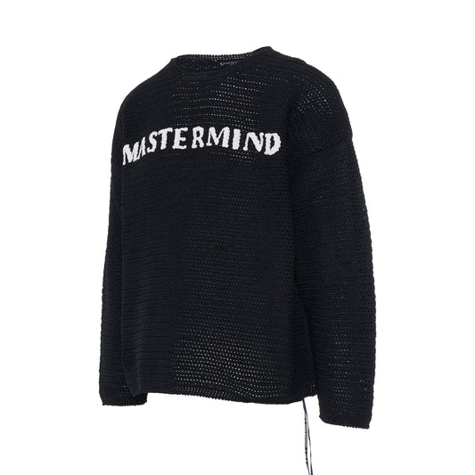 Handknitted Logo & Skull Sweater in Black