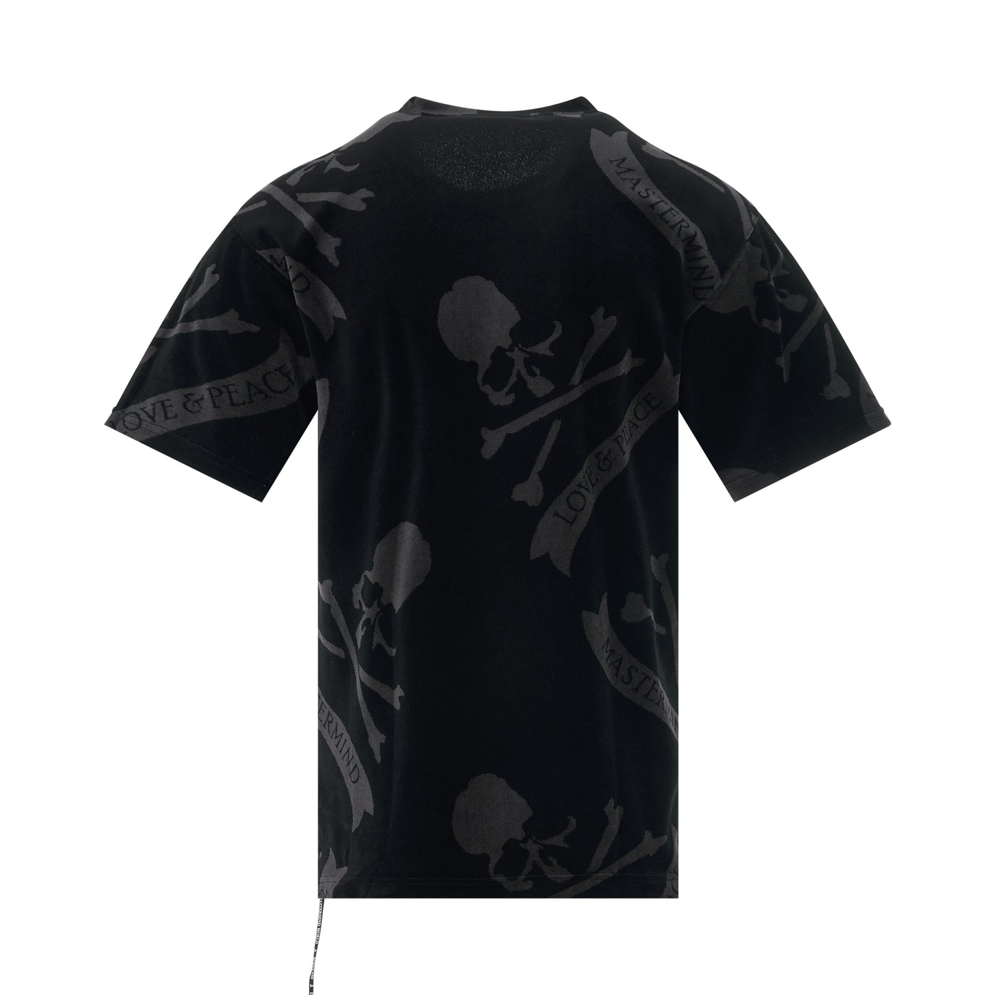 All-Over Skull Velour T-Shirt in Black