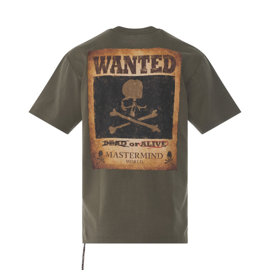 Wanted Print T-Shirt in Olive