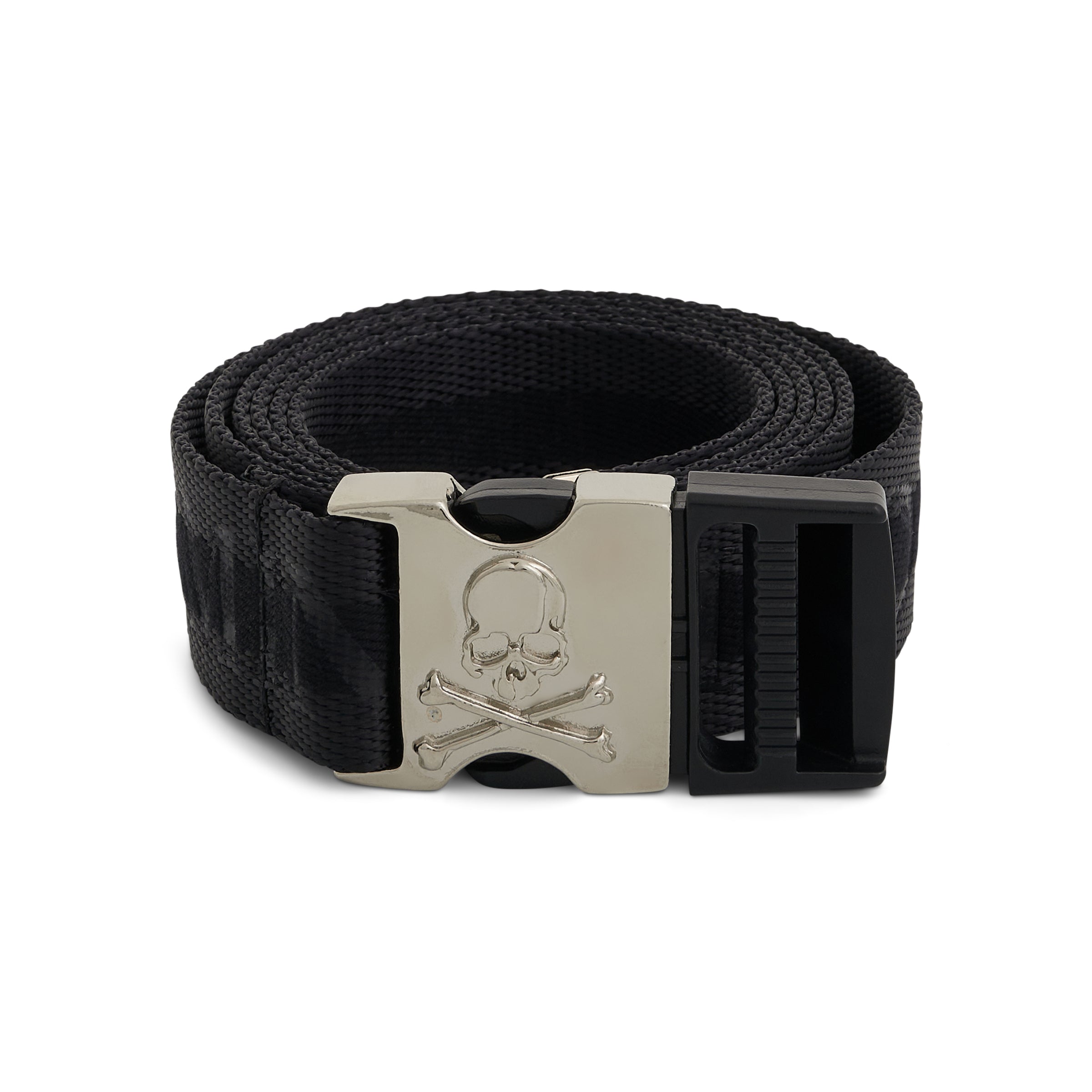 Stripe Belt with Skull Buckle