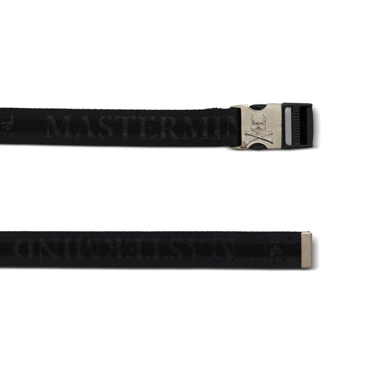 Stripe Belt with Skull Buckle