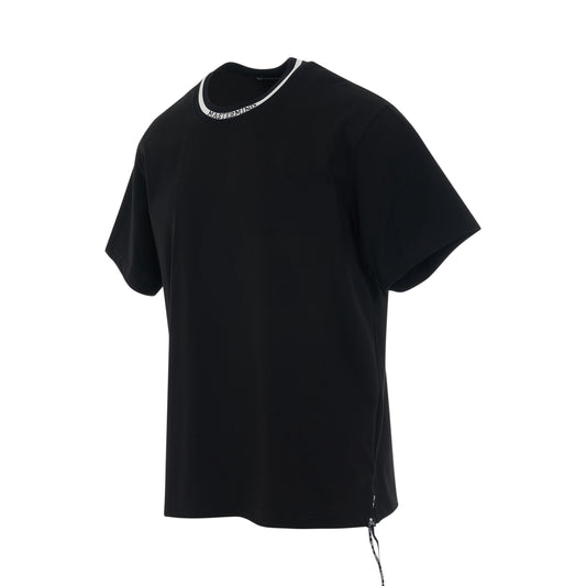 Logo Ribbed T-Shirt in Black