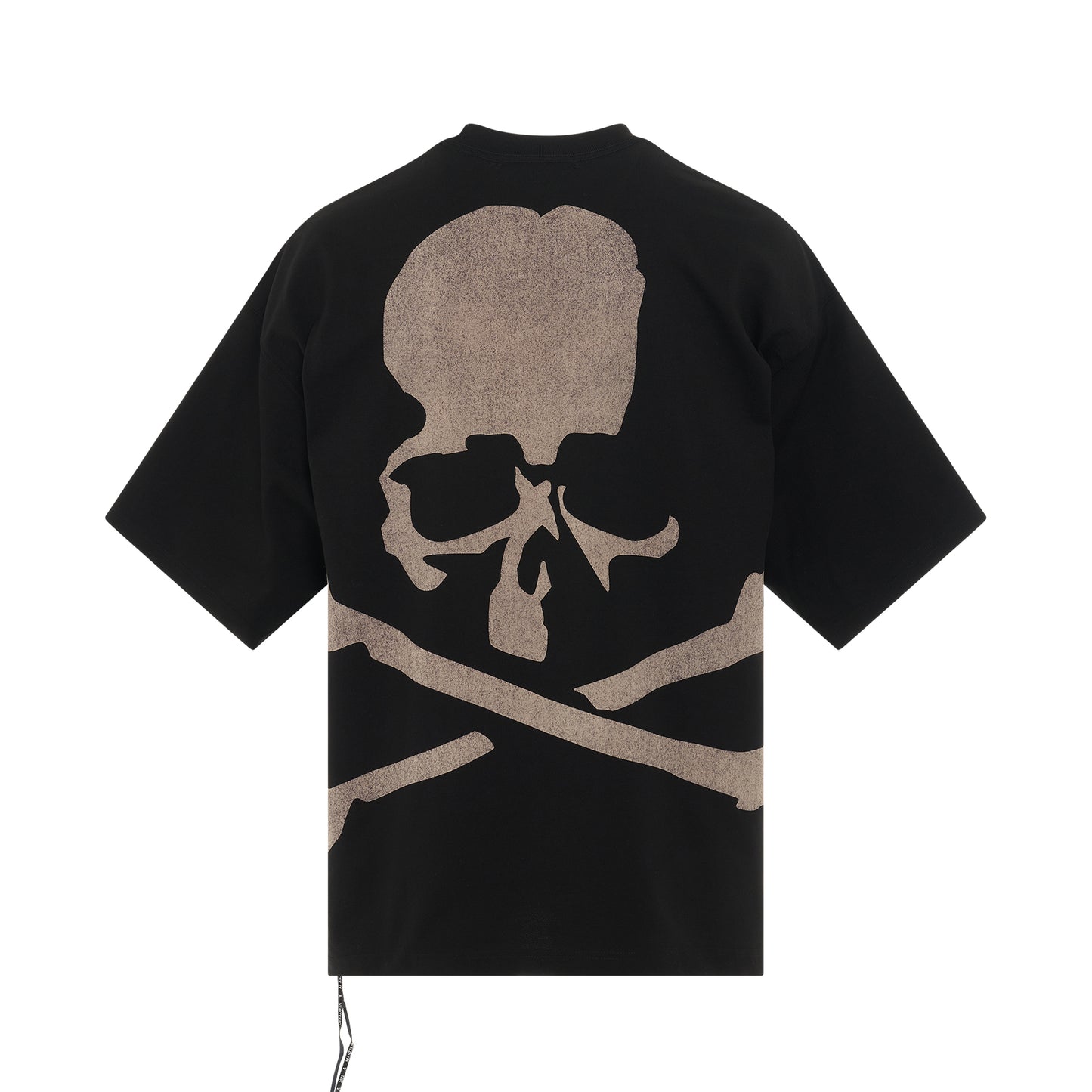 Skull Bleached Logo Boxy Fit T-Shirt in Black