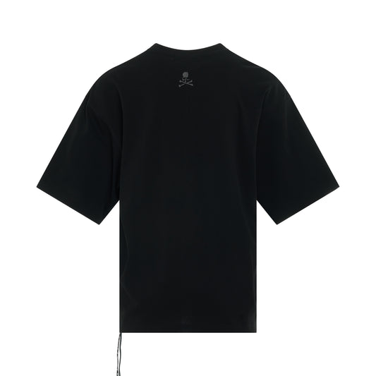 Loopwheel Logo Boxy Fit T-Shirt in Black