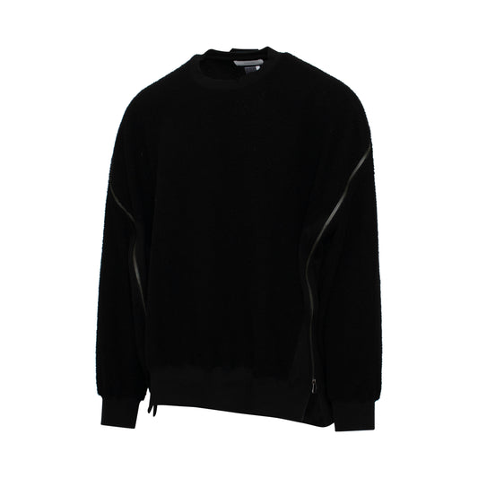 Fleece Zipper Sweat in Black