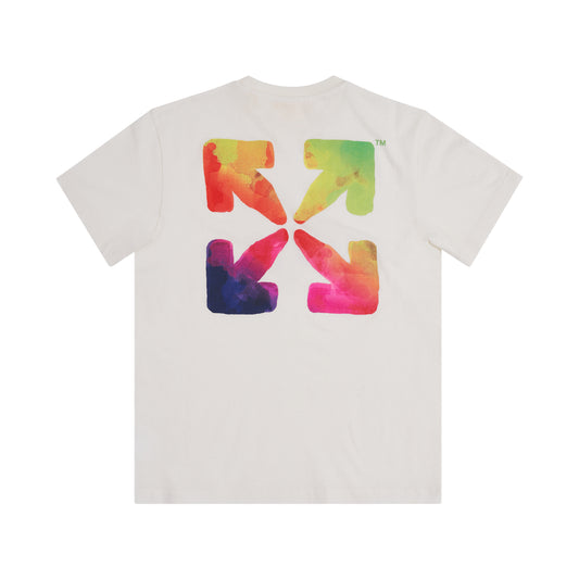 Off Rounded Watercolour Short Sleeve T-Shirt in White