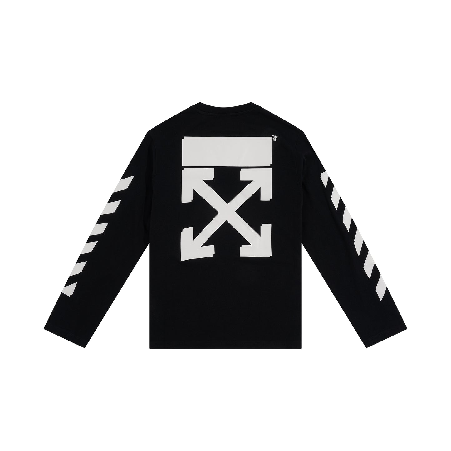 Off Rubber Arrow Long Sleeve T-Shirt in Black/White