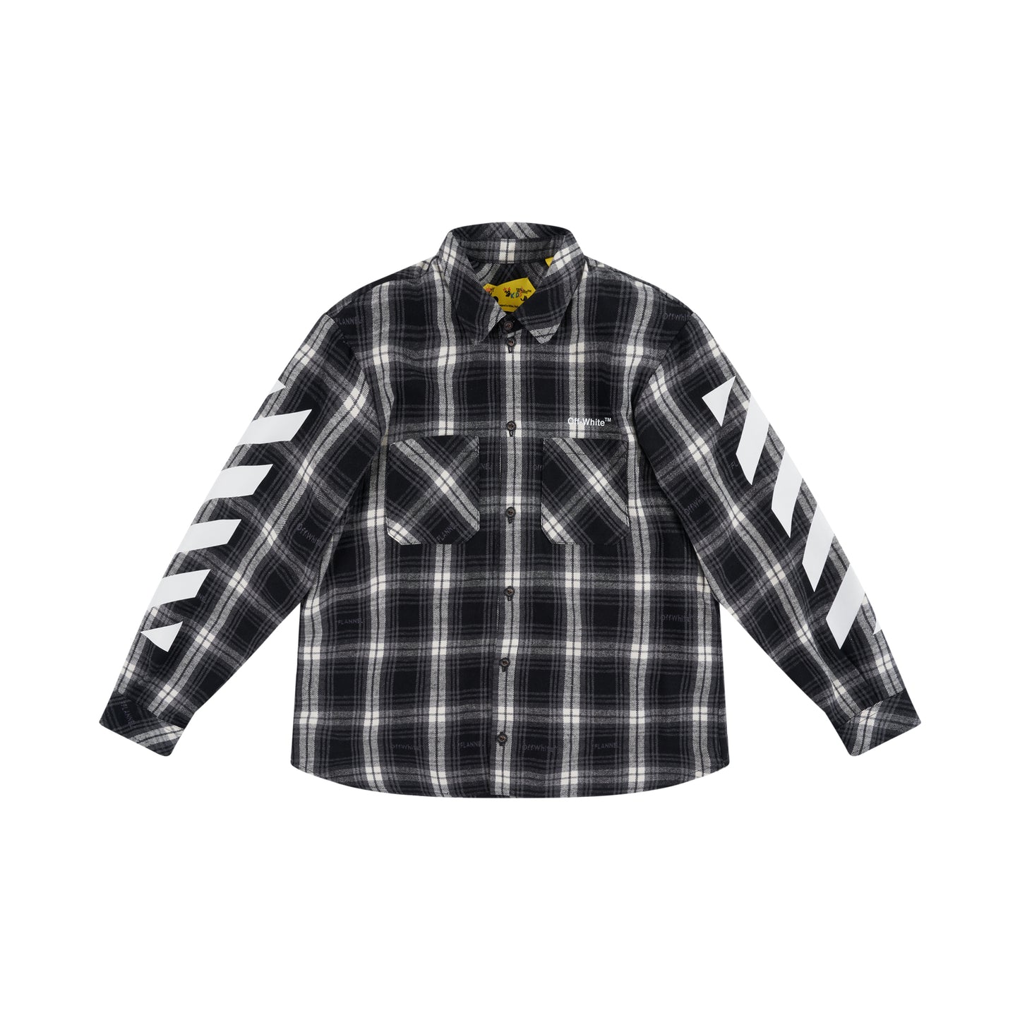 Helvetica Diagonal Check Flannel Shirt in Black/White