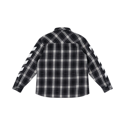 Helvetica Diagonal Check Flannel Shirt in Black/White