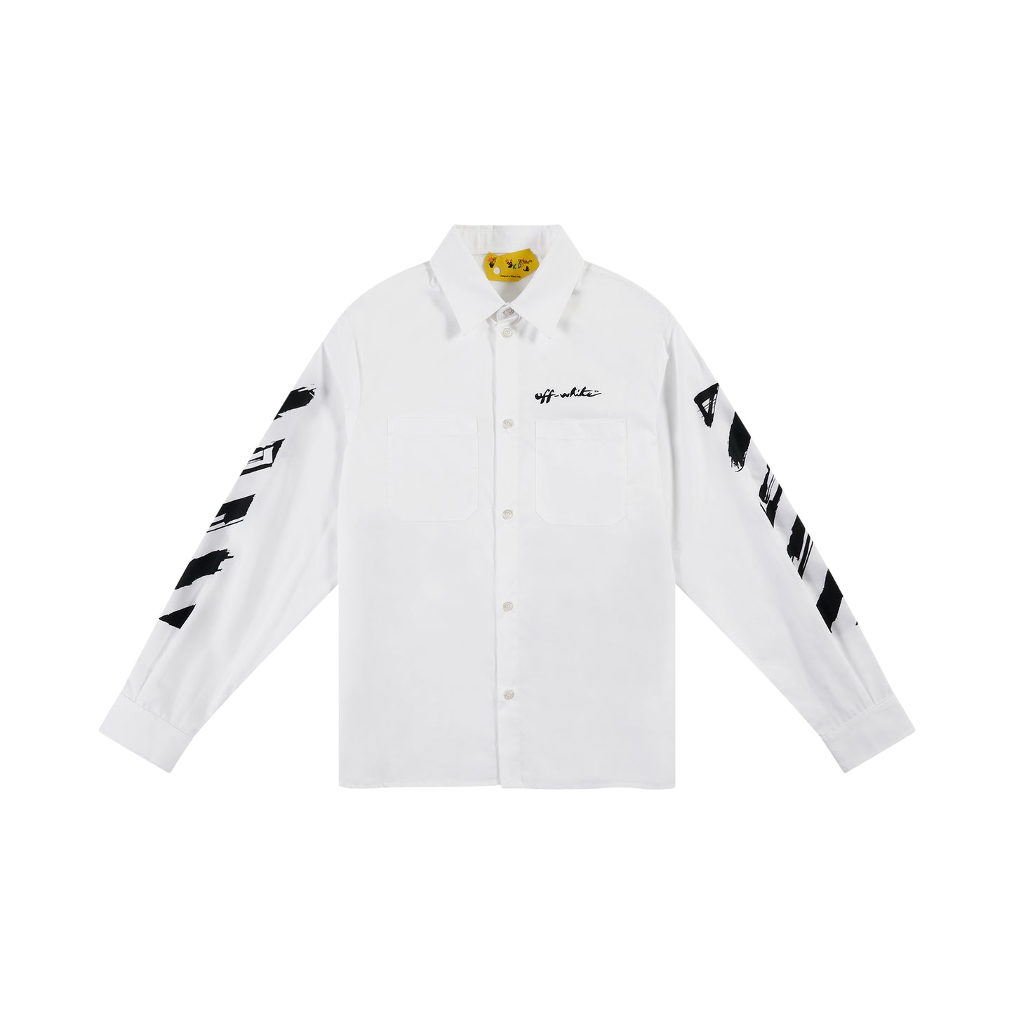 OW Script Popeline Shirt in White/Black