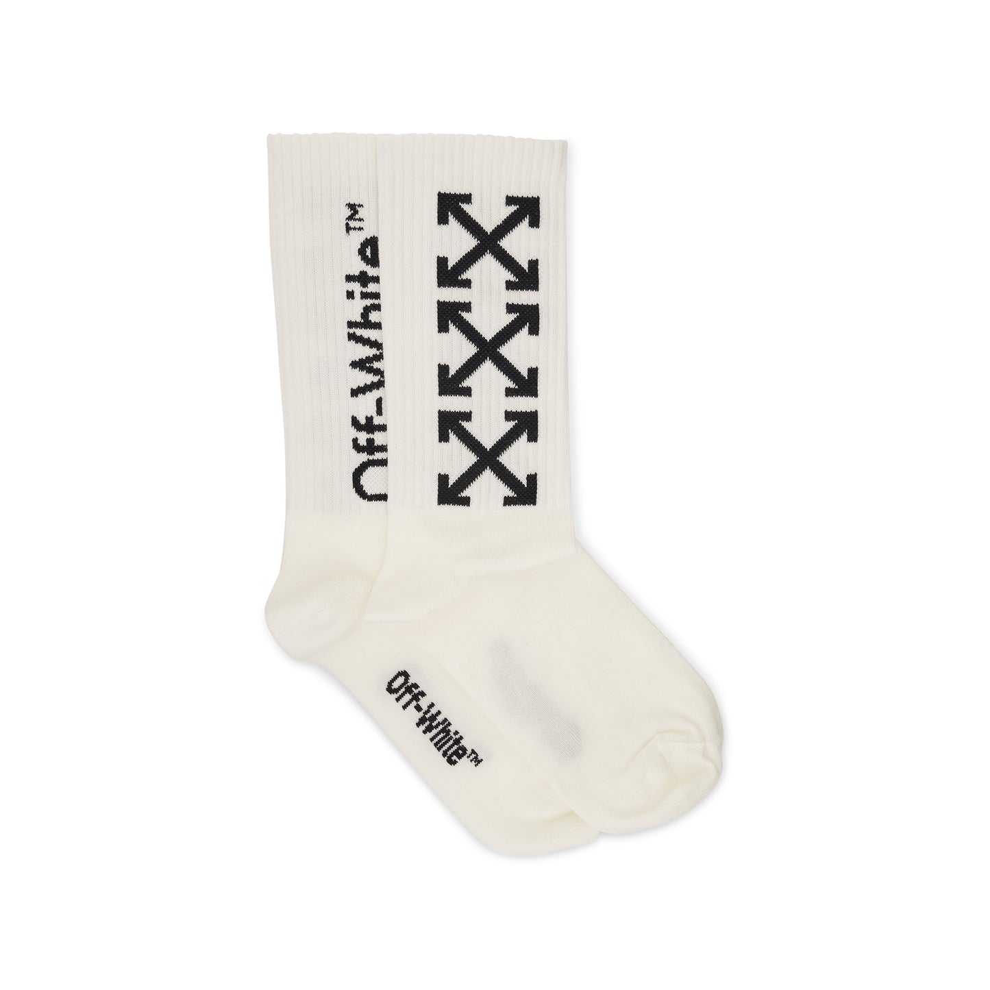 OFF WHITE KIDS Off White Socks in White Black MARAIS