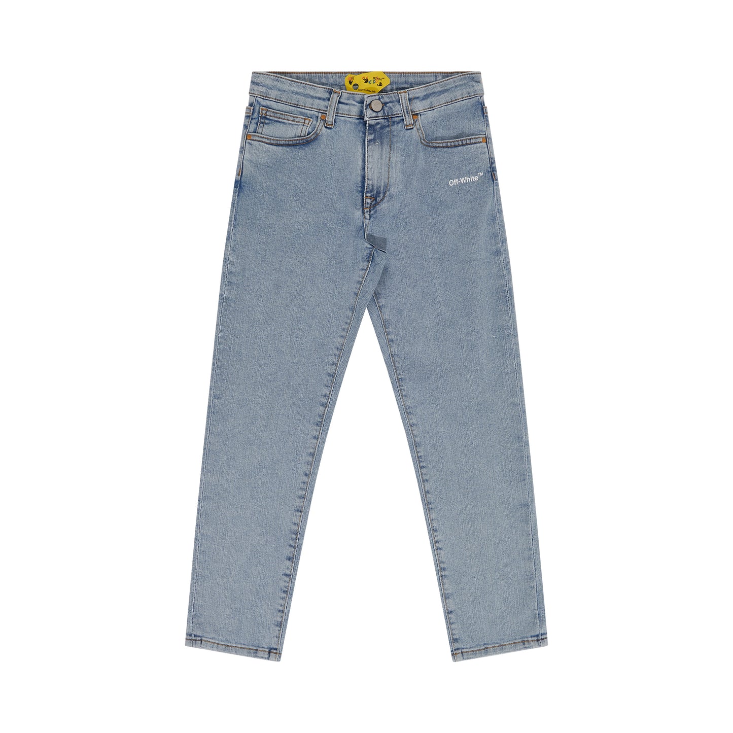 Rubber Arrow Denim Pant in Light Blue/White