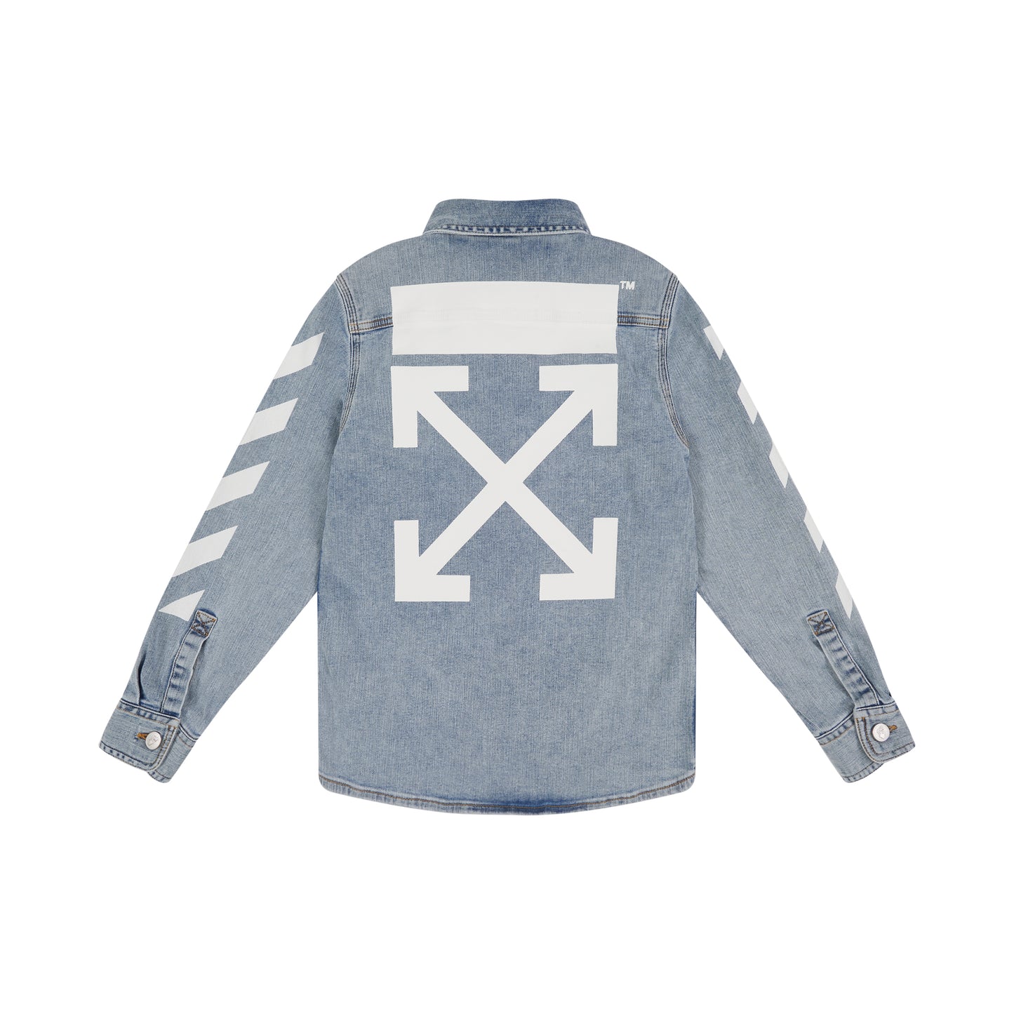 Logo Rubber Arrow Denim Shirt in Light Blue