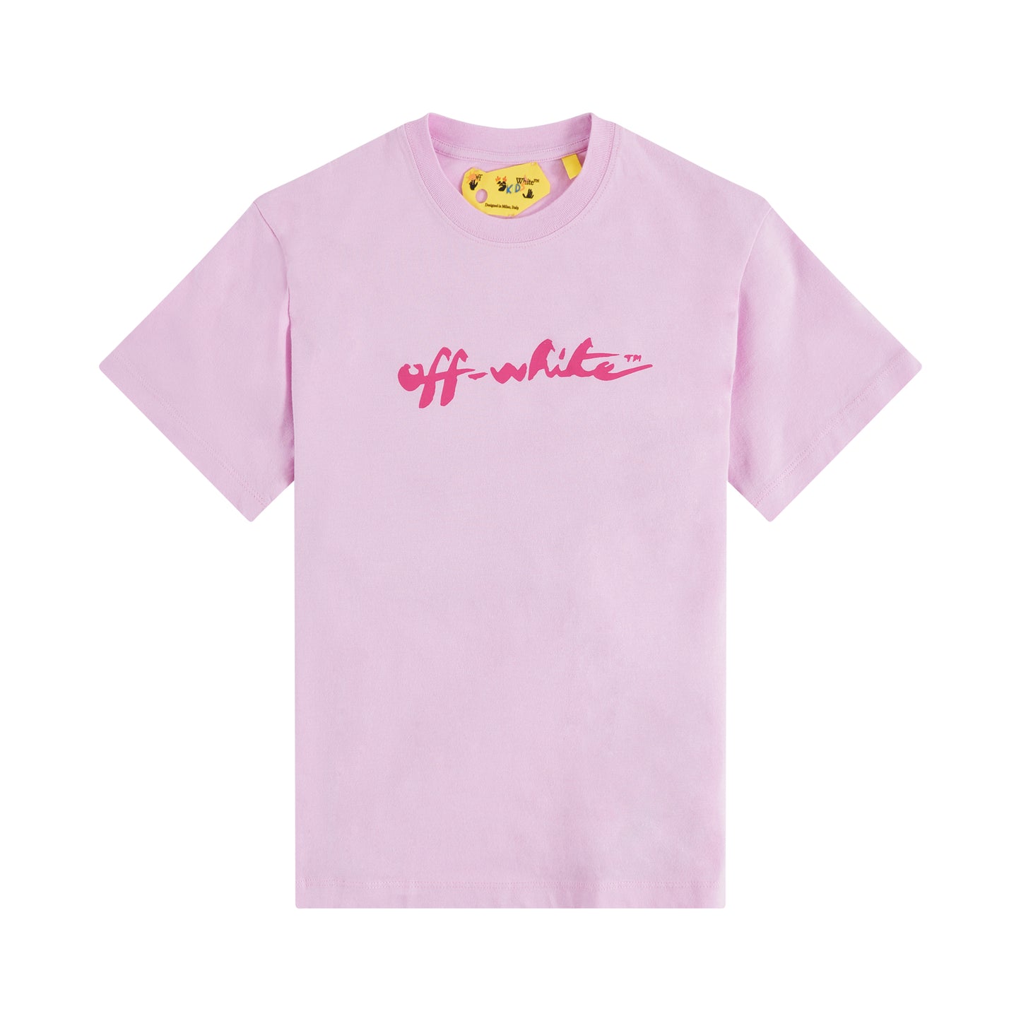 OW Script Short Sleeve T-Shirt in Pink/Fuchsia