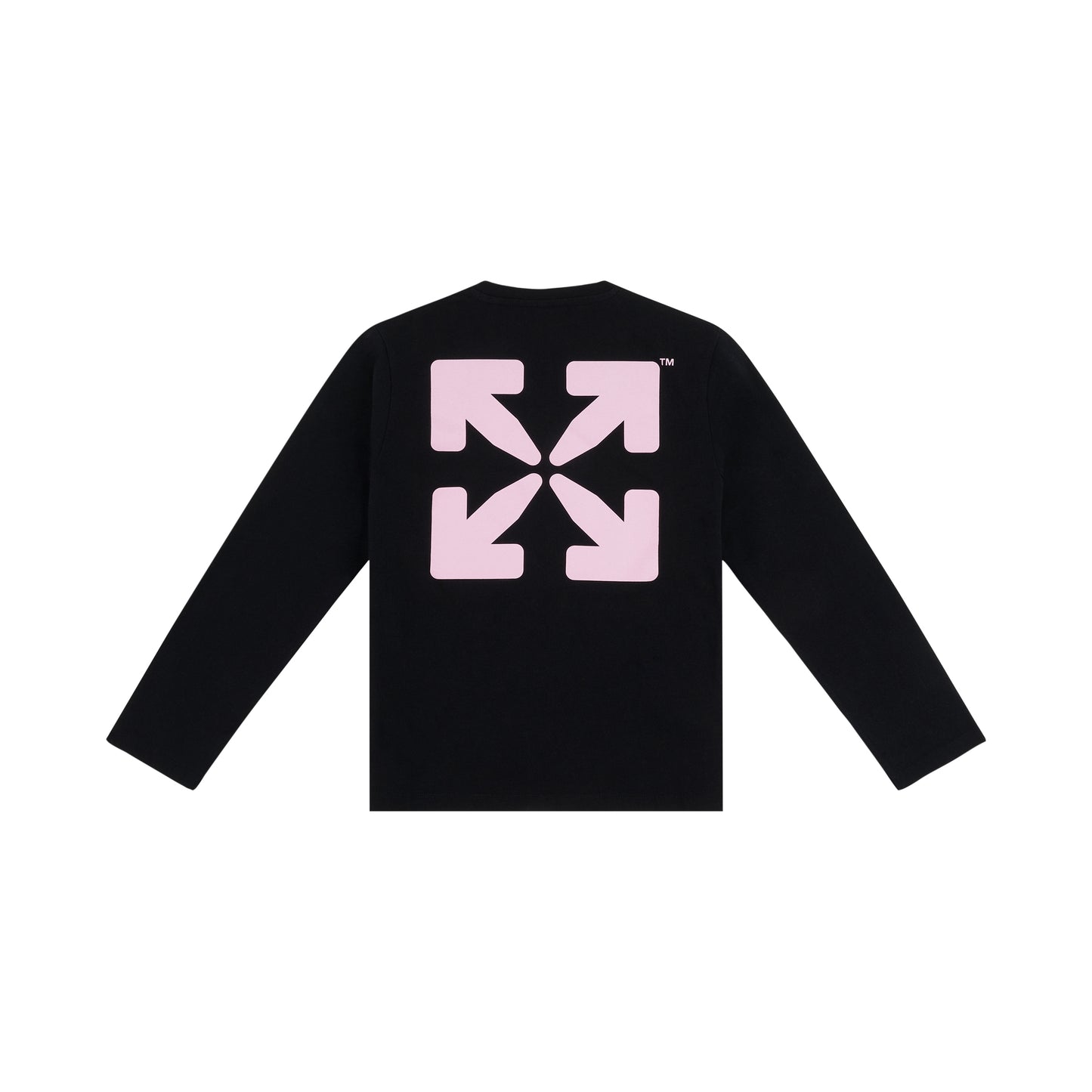 Off Rounded Long Sleeve T-Shirt in Black/Pink