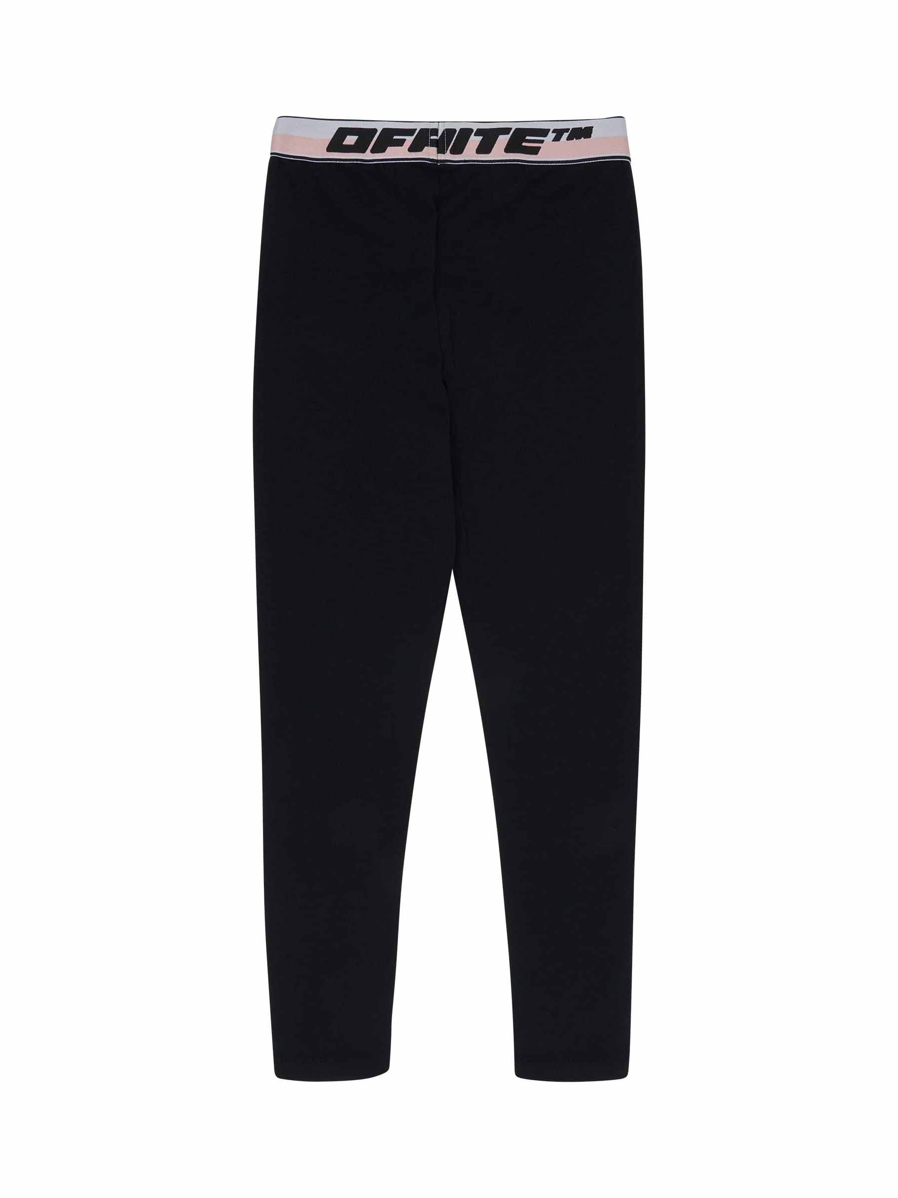 Logo Band Leggings in Black