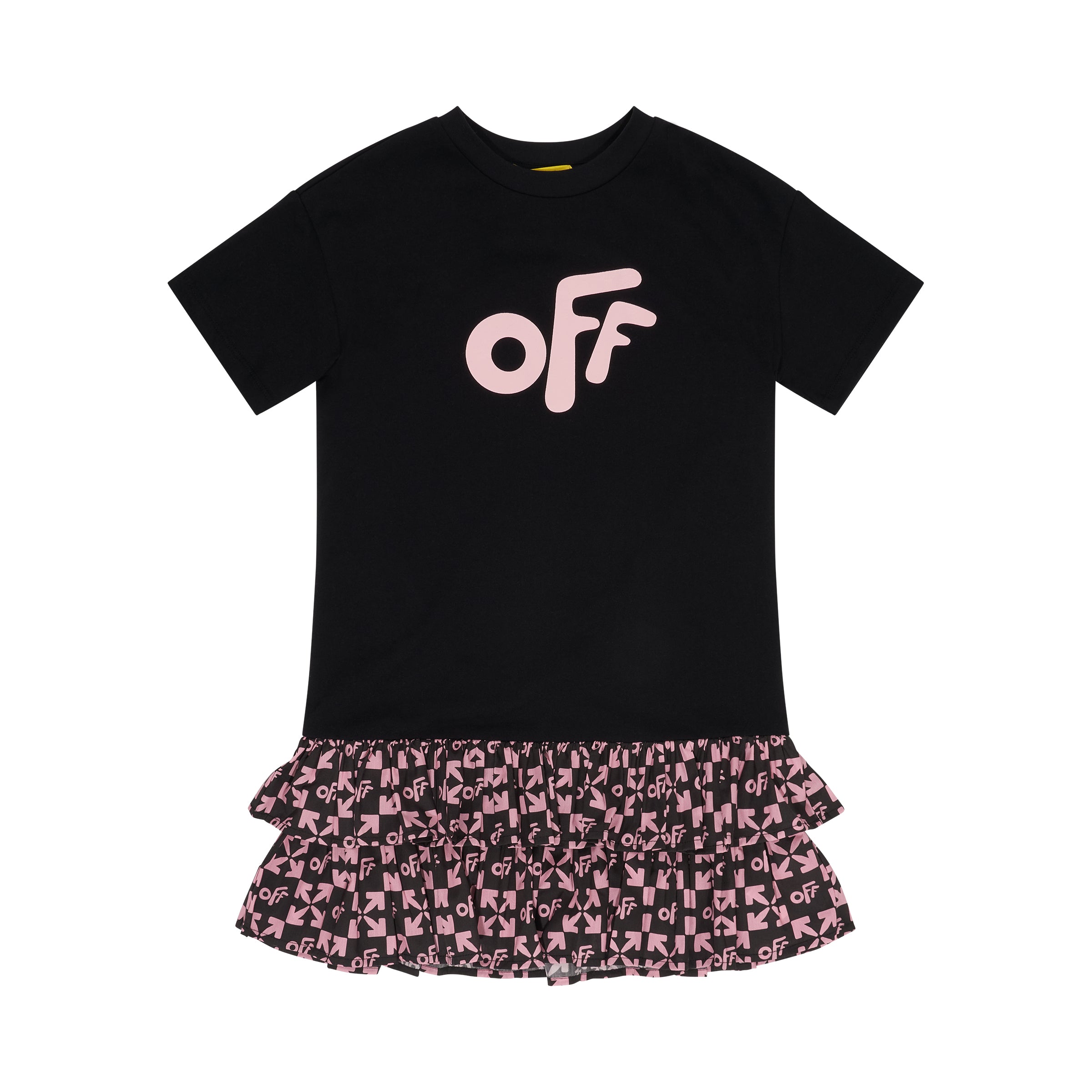 Off-White Kids monogram-print ruffle skirt - Black