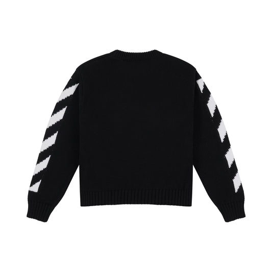 Off Stamp Knit Sweater in Black/White