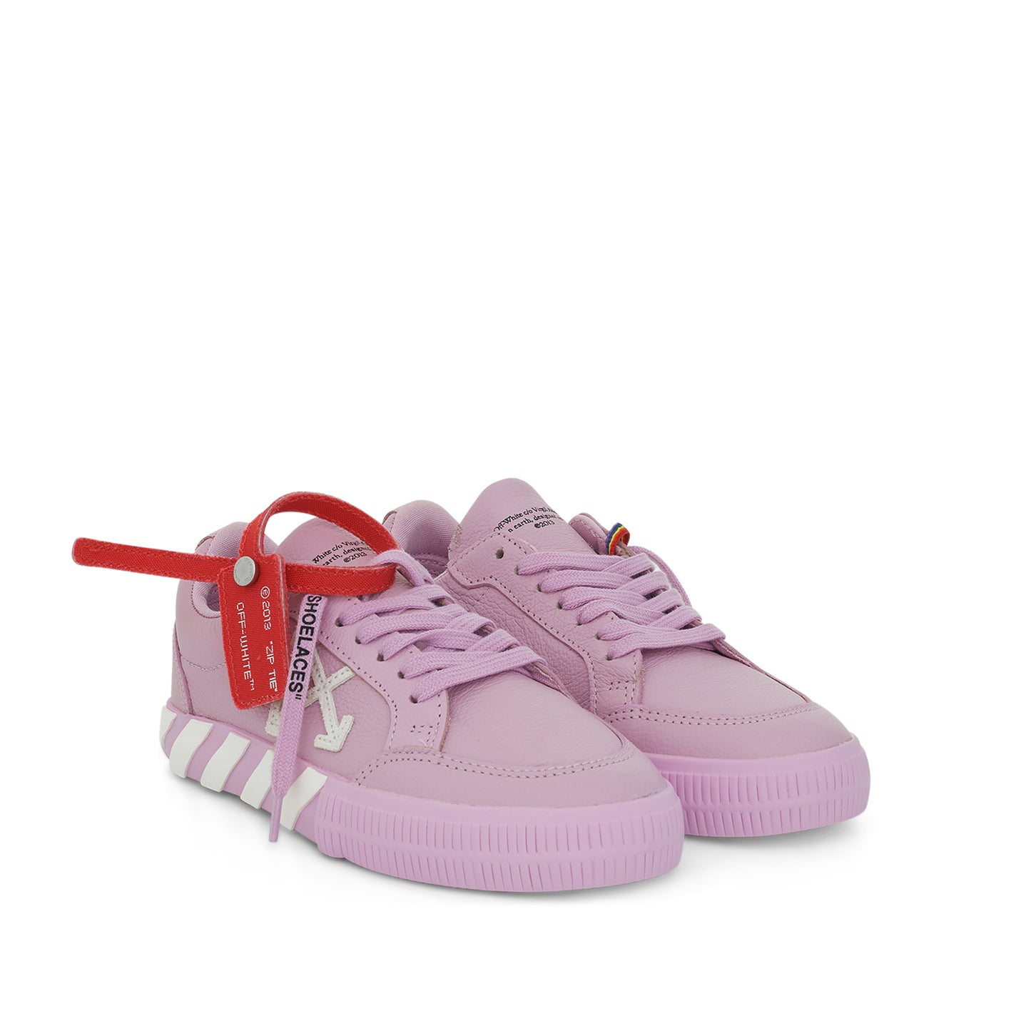 Vulcanized Lace Up Sneaker in Pink/White
