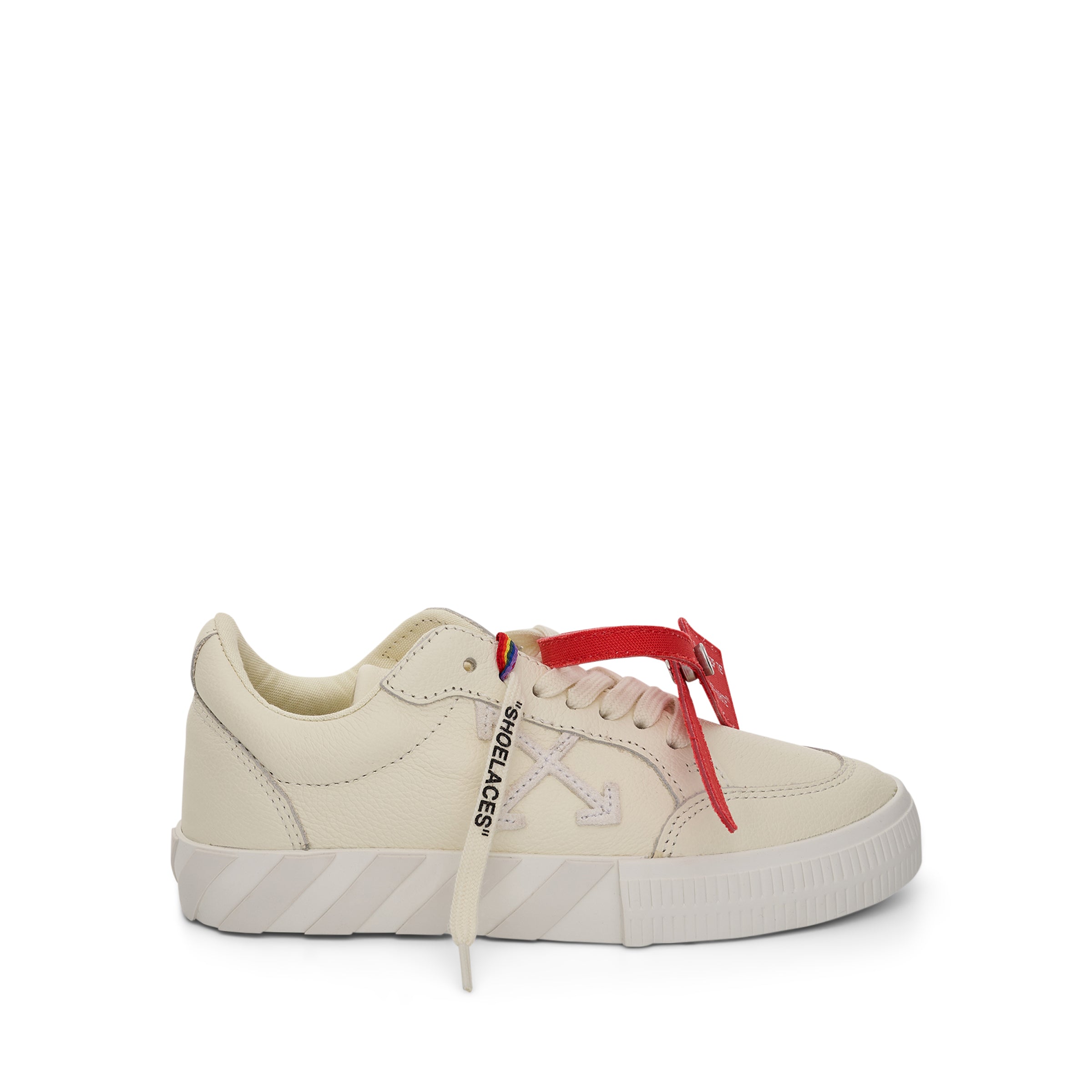 Vulcanized Lace Up Sneakers in Cream/White