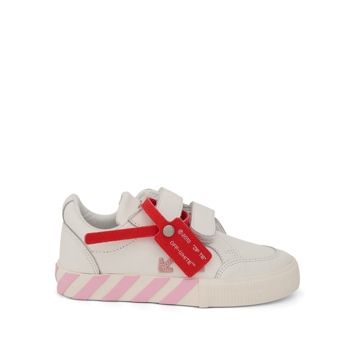 Velcro Vulcanized Sneakers in White/Pink