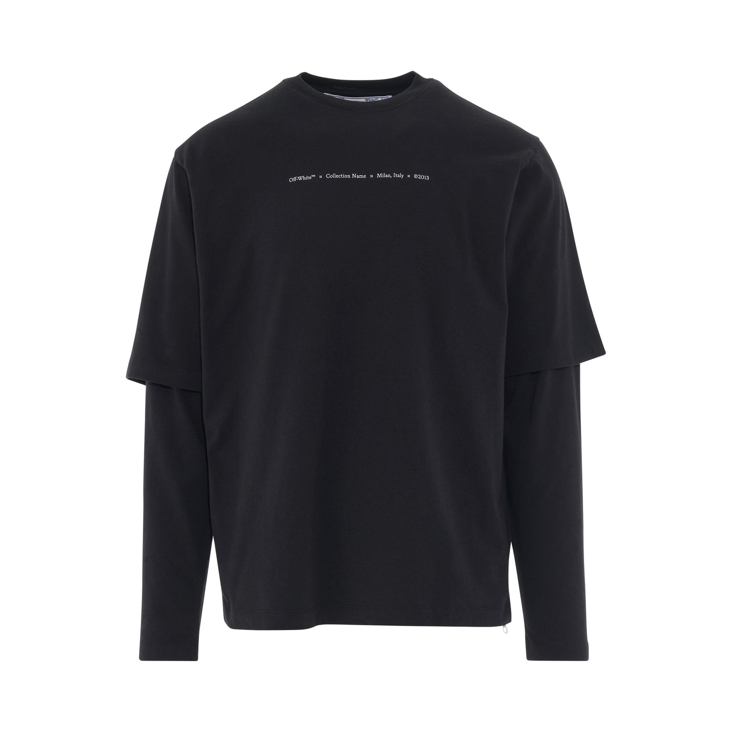 Marker Double Sleeve T-Shirt in Black