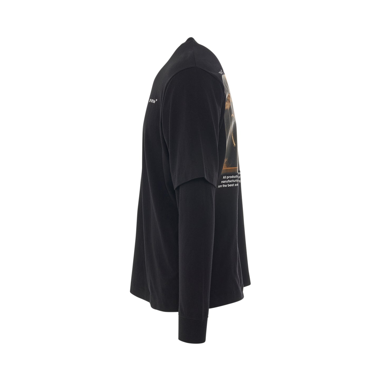 Caravaggio Crowning Double Sleeve T-Shirt in Black