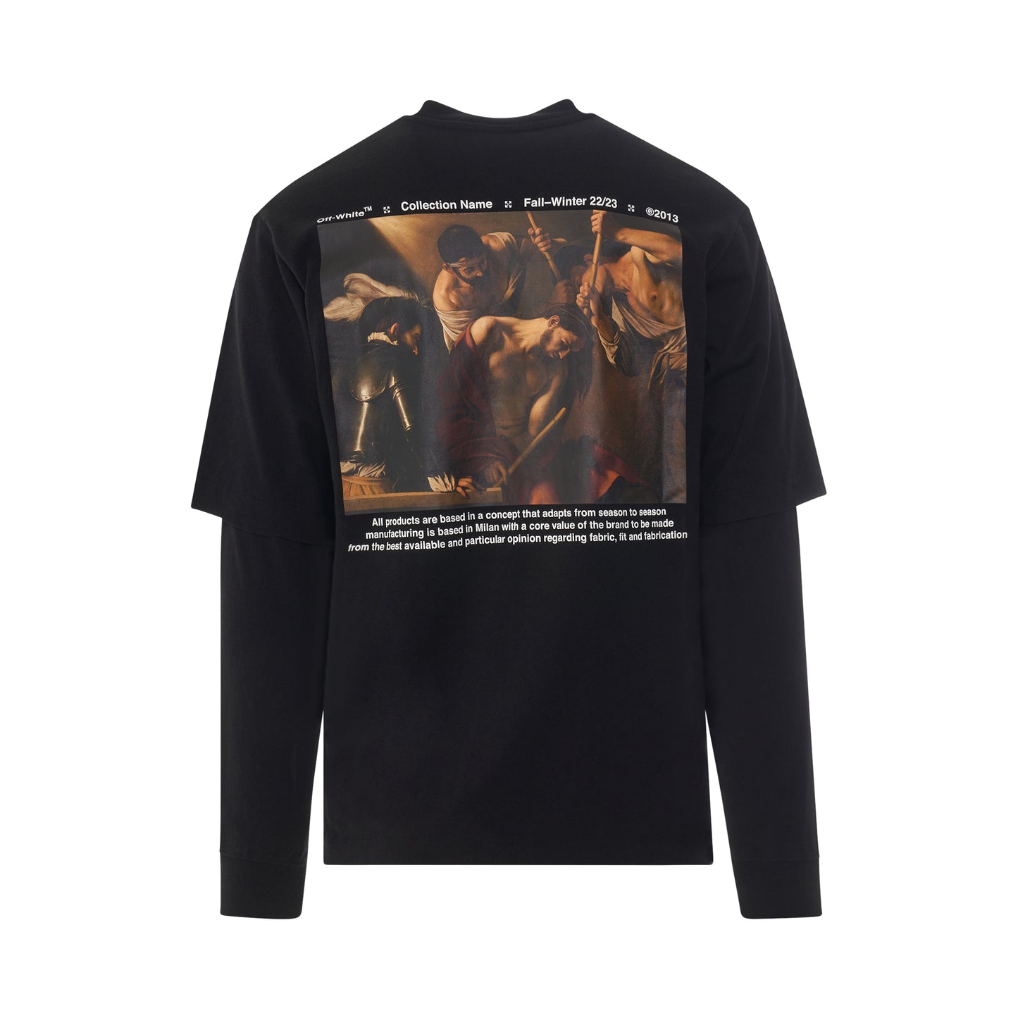 Caravaggio Crowning Double Sleeve T-Shirt in Black