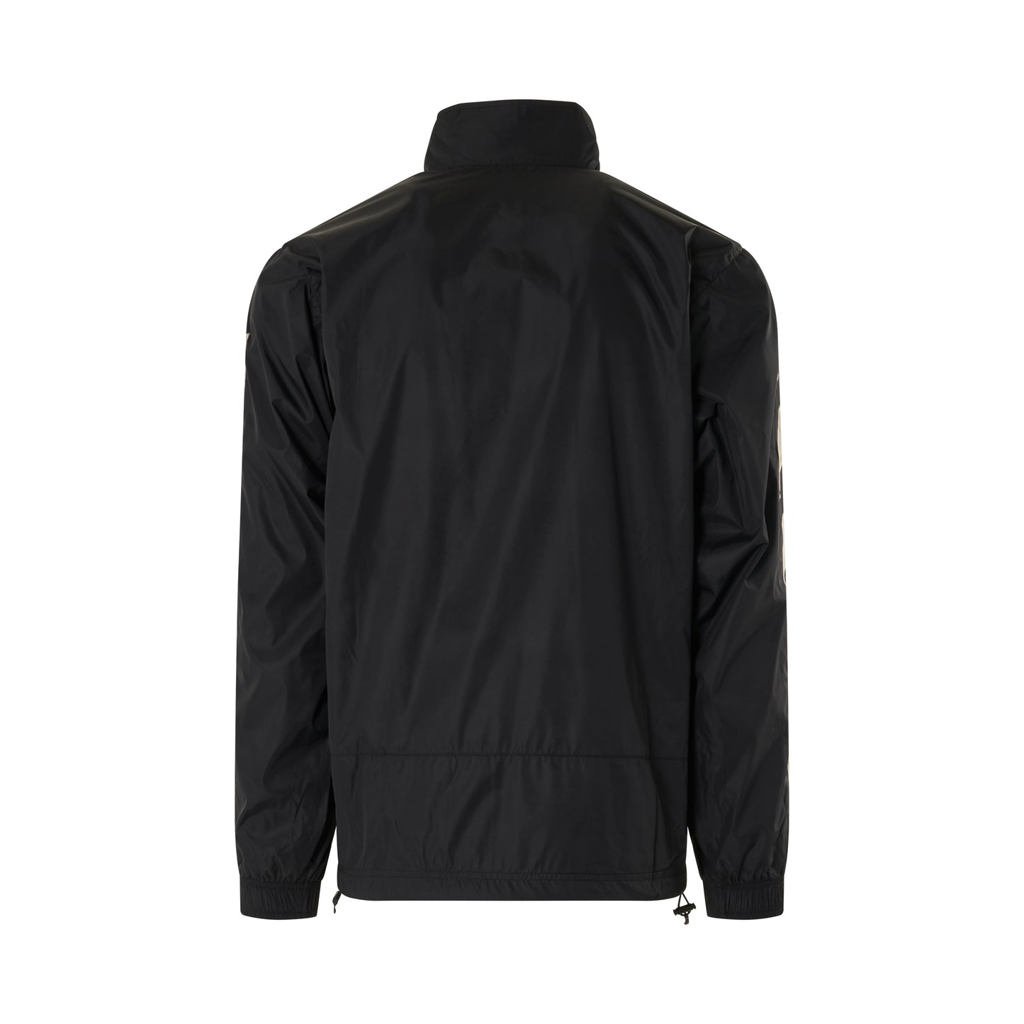 Diagonal Nylon Tracktop Jacket in Black