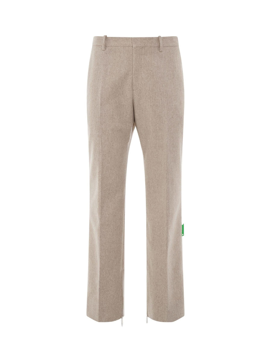 Tag Wool Slim Zip Pant in Bone
