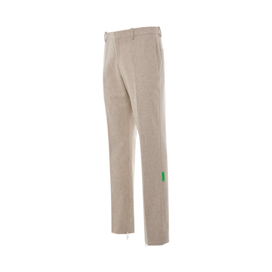 Tag Wool Slim Zip Pant in Bone