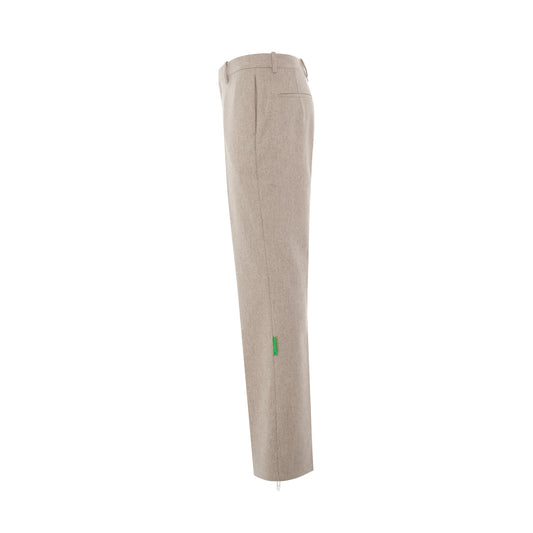 Tag Wool Slim Zip Pant in Bone