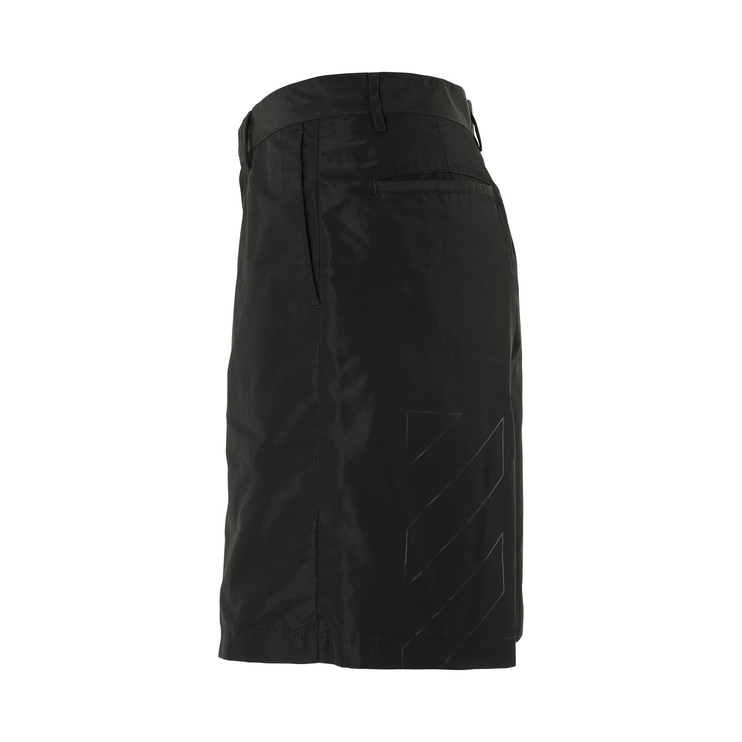 Diagonal Poly Shorts in Black