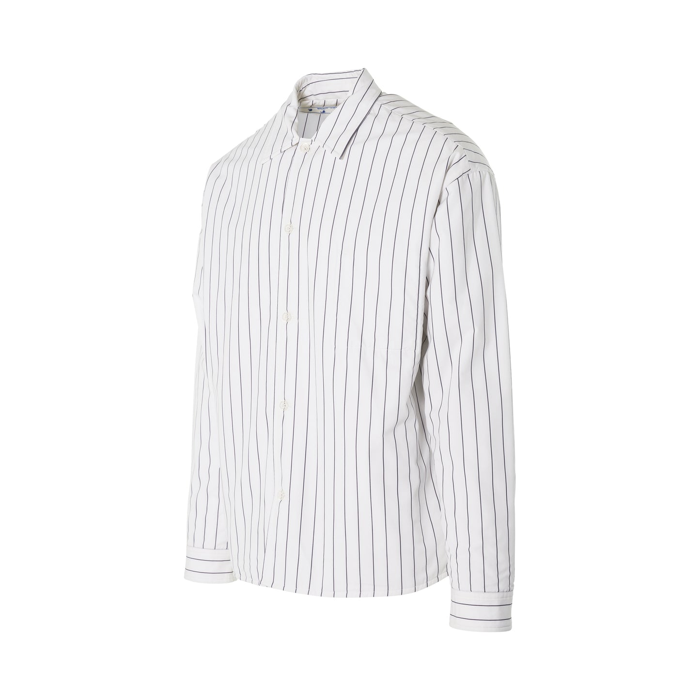 Stripes Padded Oversize Shirt in White