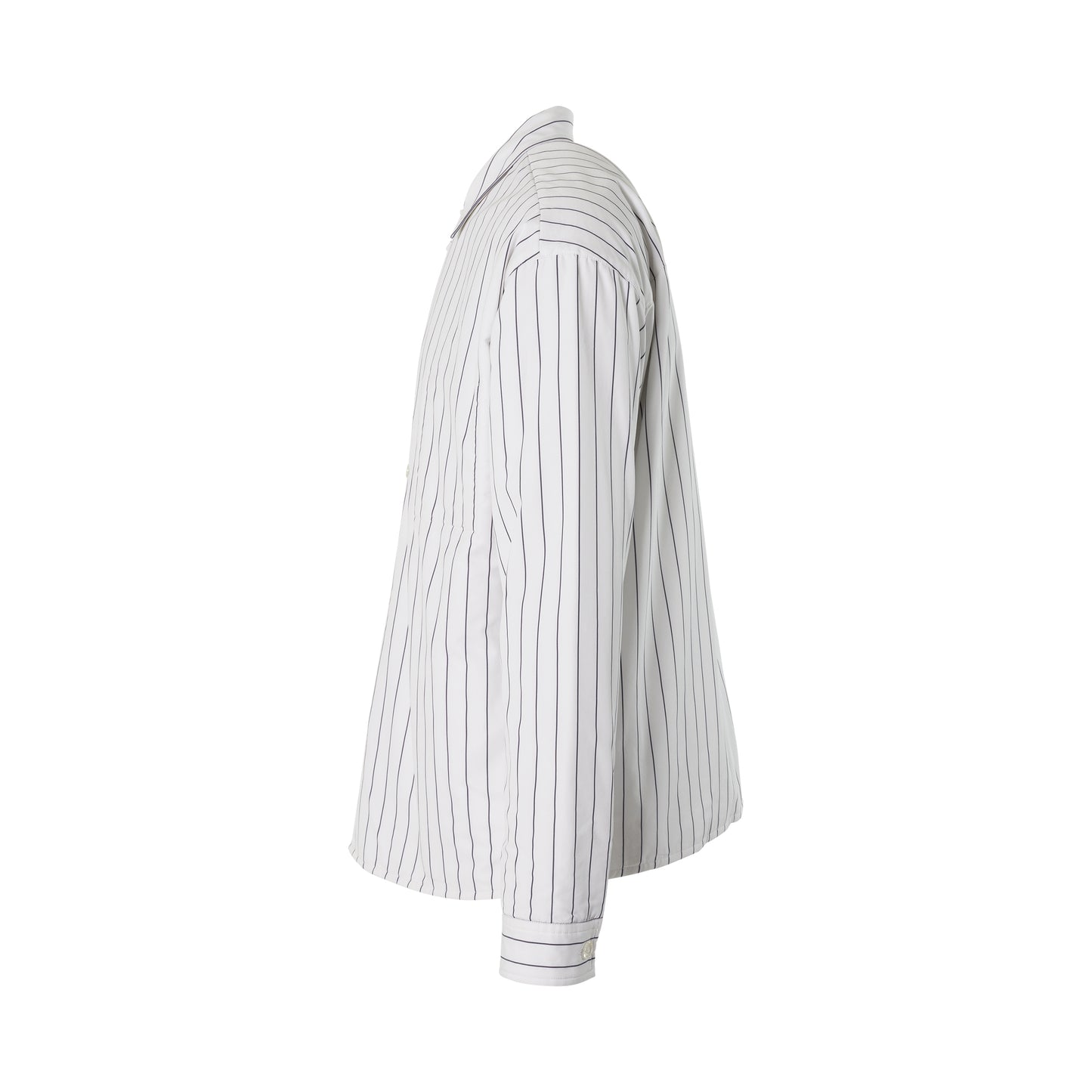 Stripes Padded Oversize Shirt in White