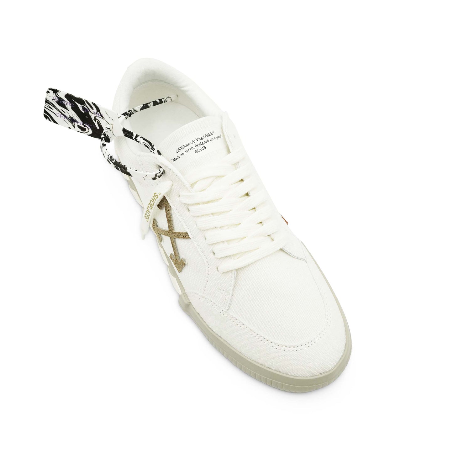 Low Vulcanized Eco Canvas Sneaker in Off White/Beige