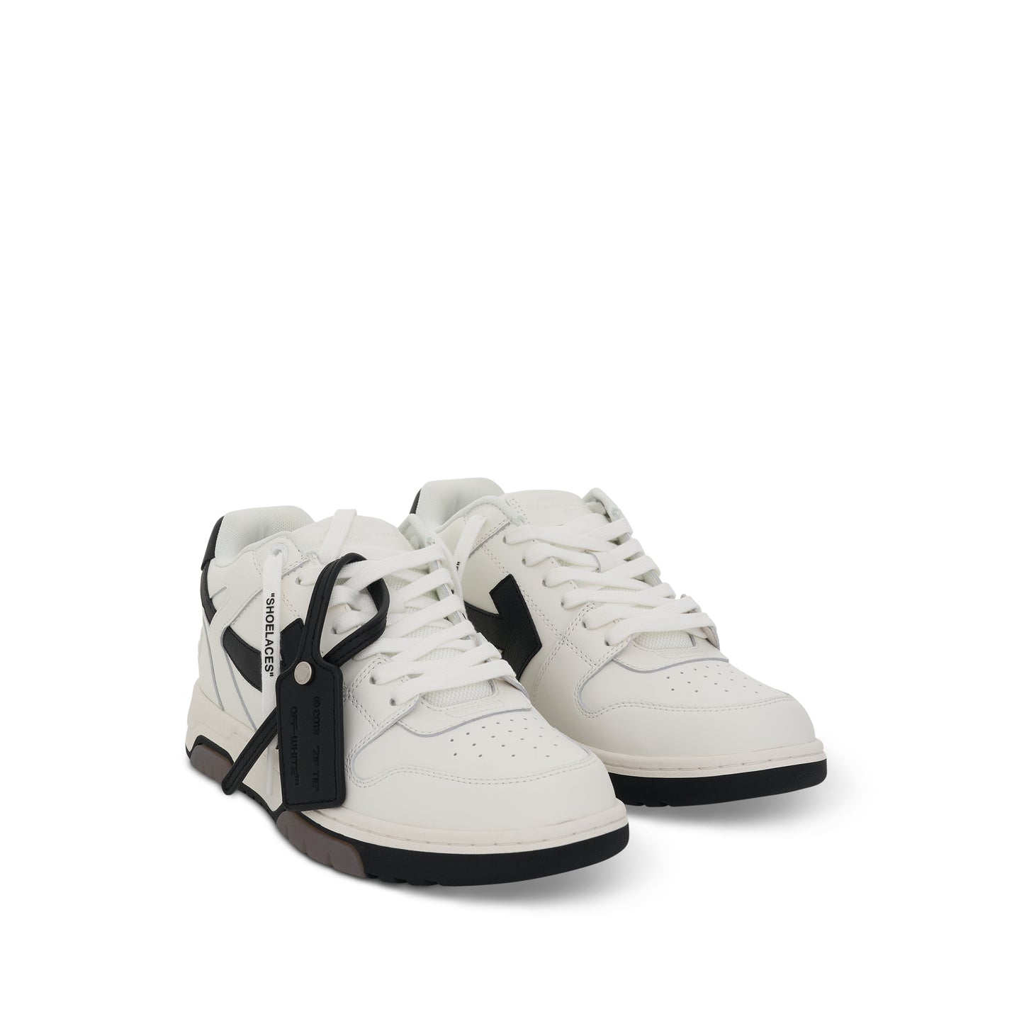 Out Of Office Calf Leather Sneaker in White/Black