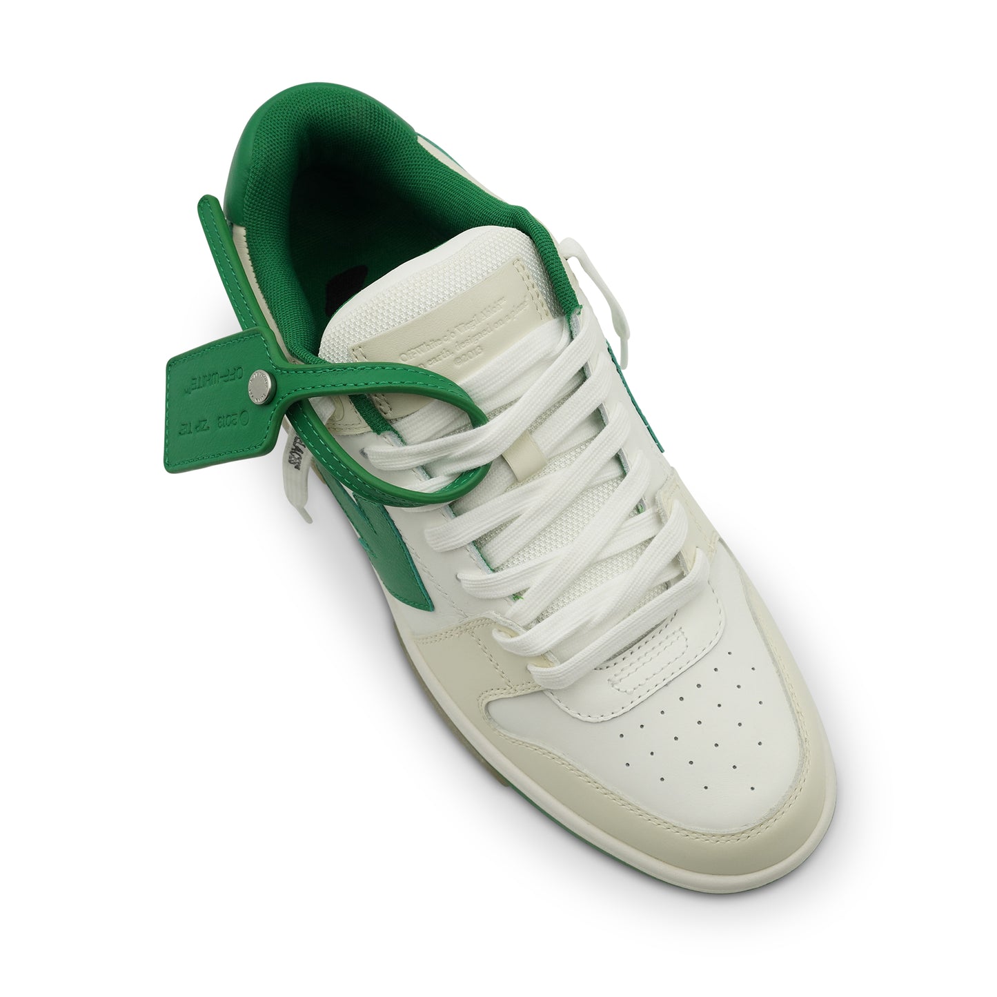 Out Of Office Calf Leather Sneaker in Pristine/Green