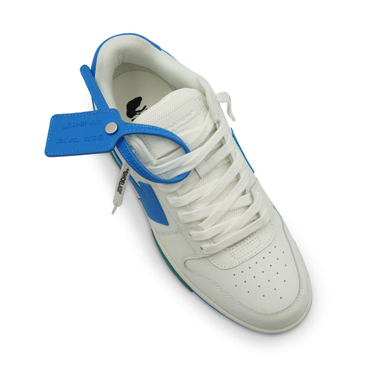 Out Of Office Calf Leather Sneaker in White/Blue