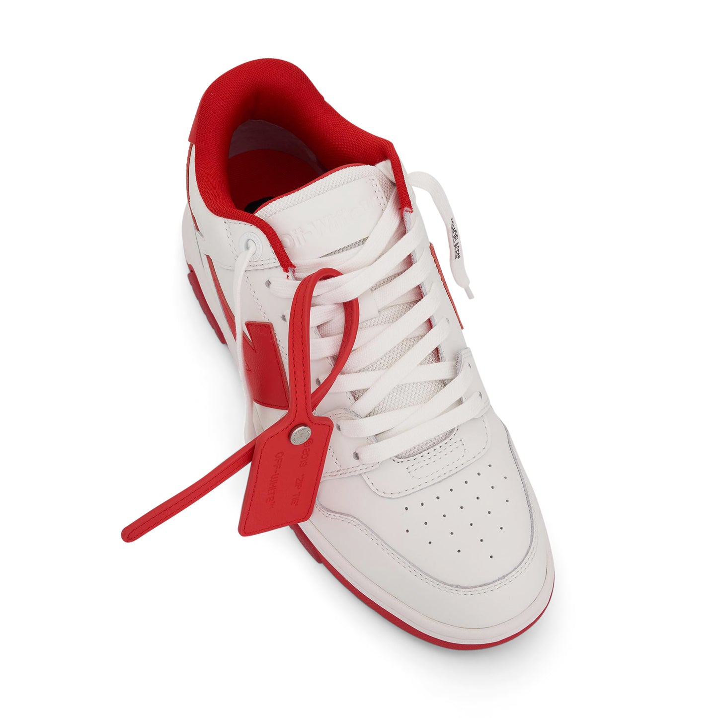 Out Of Office Leather Sneaker in White/Red