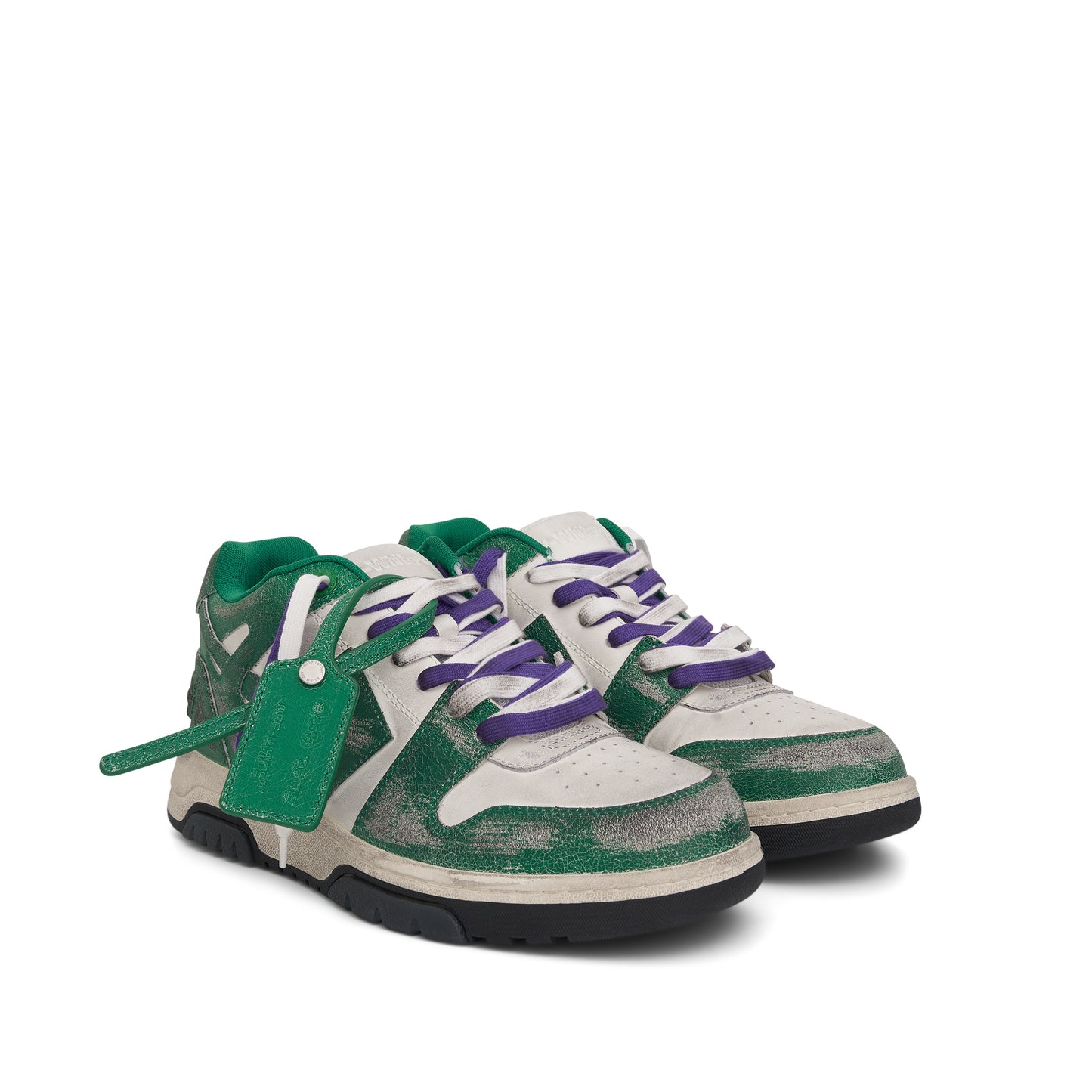 Out Of Office Vintage Leather Sneaker in White/Green