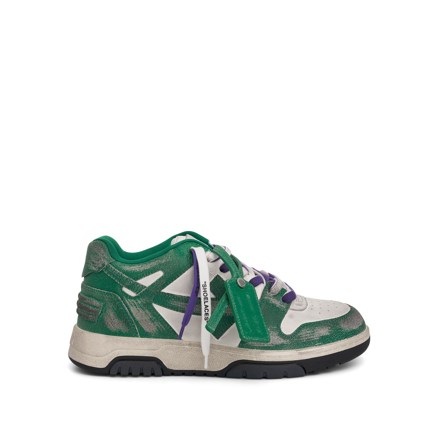 Out Of Office Vintage Leather Sneaker in White/Green