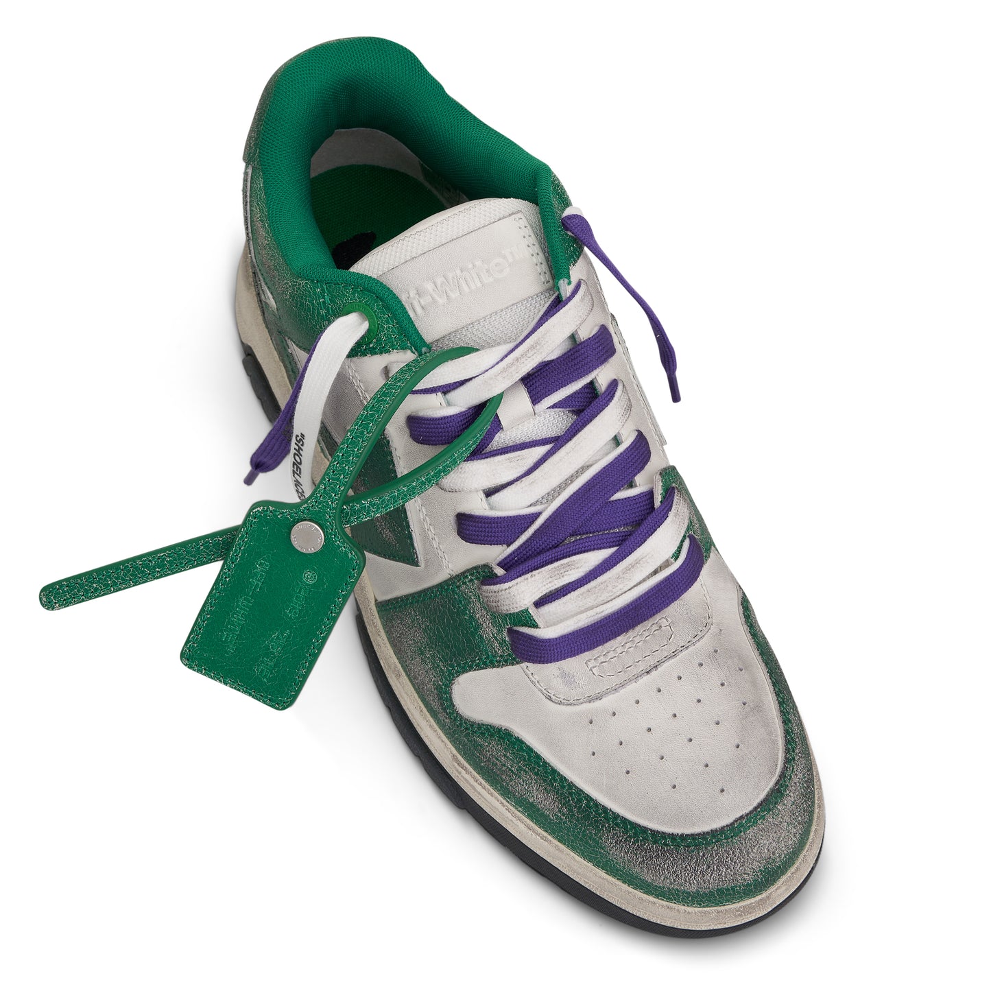 Out Of Office Vintage Leather Sneaker in White/Green