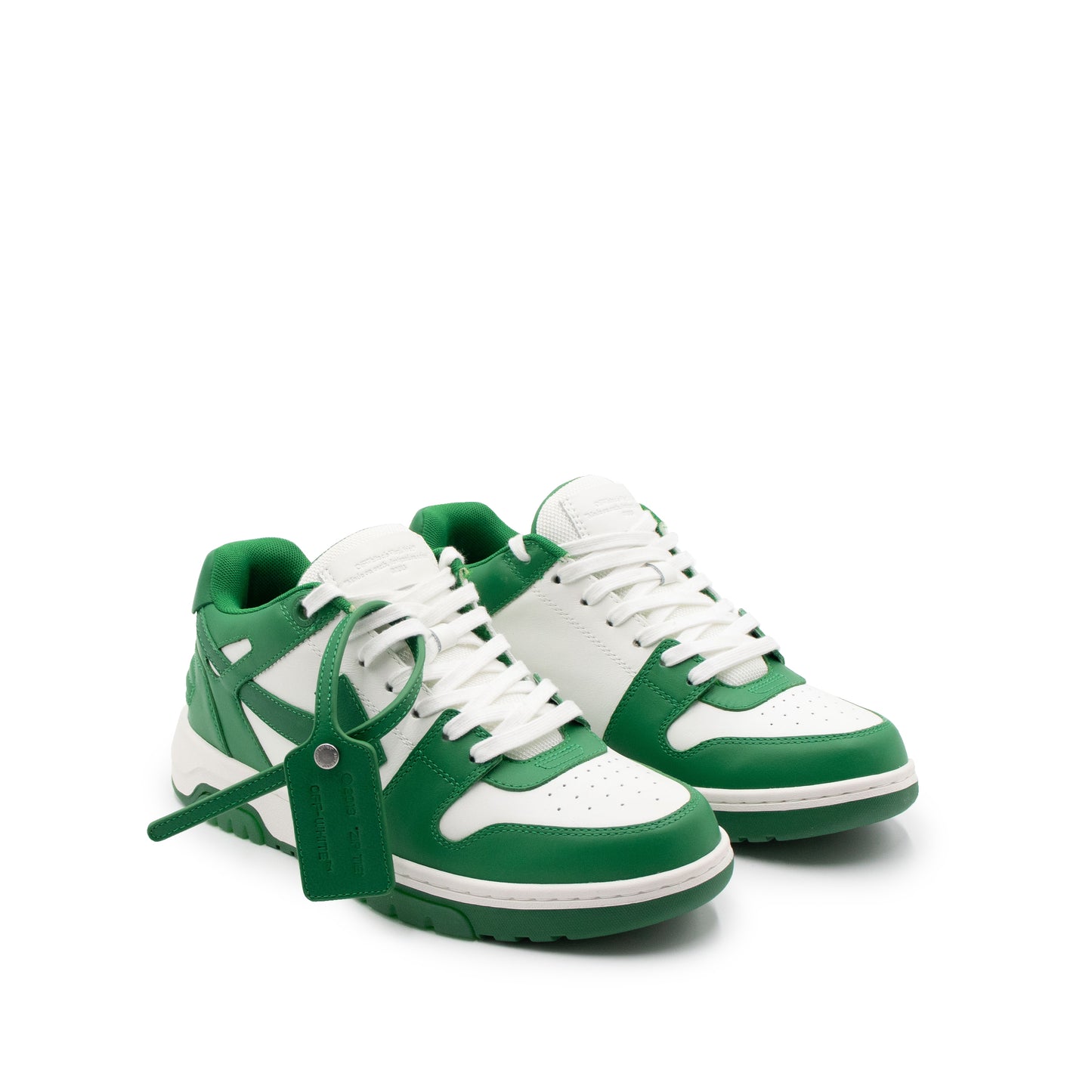 Out Of Office Calf Leather Sneaker in White/Green
