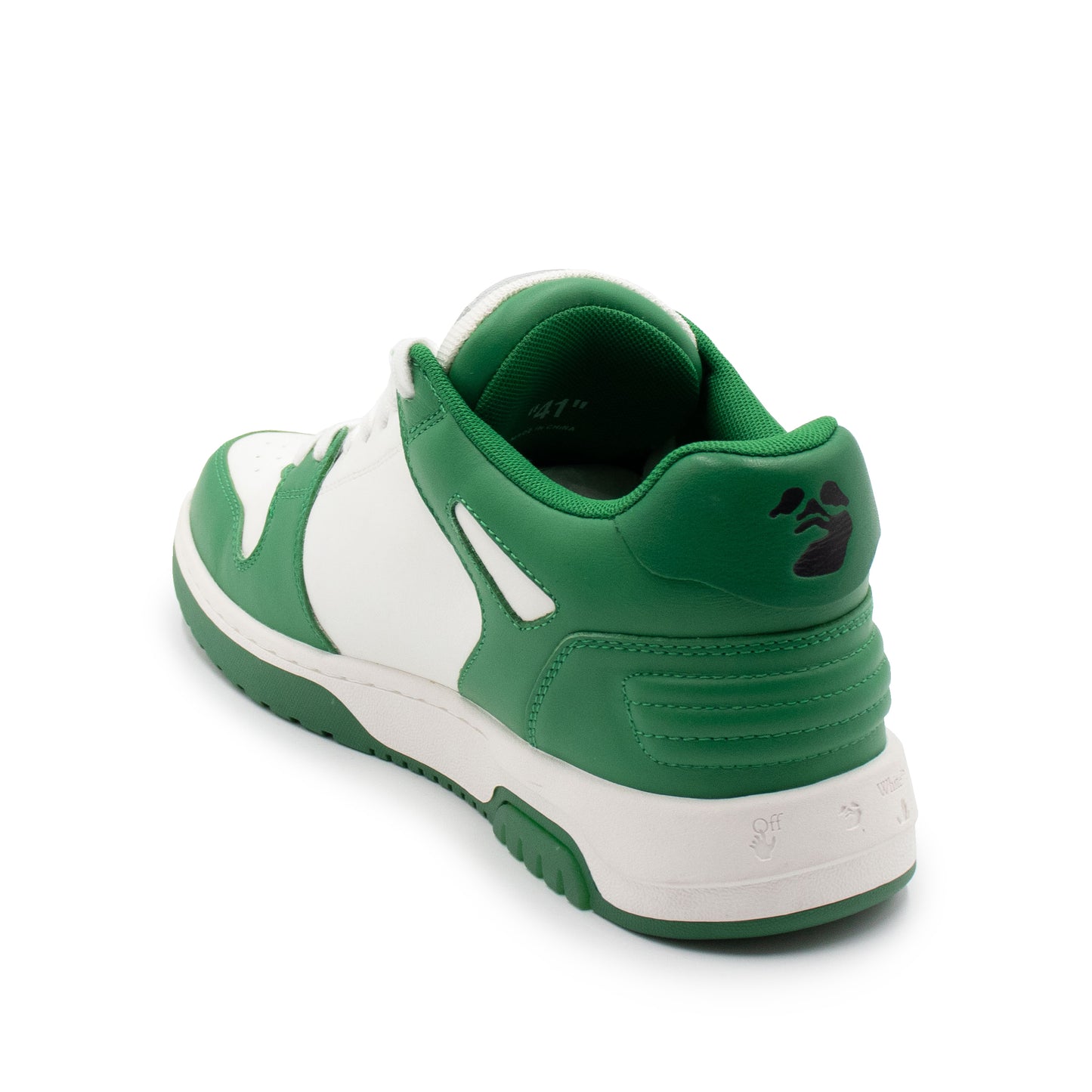 Out Of Office Calf Leather Sneaker in White/Green