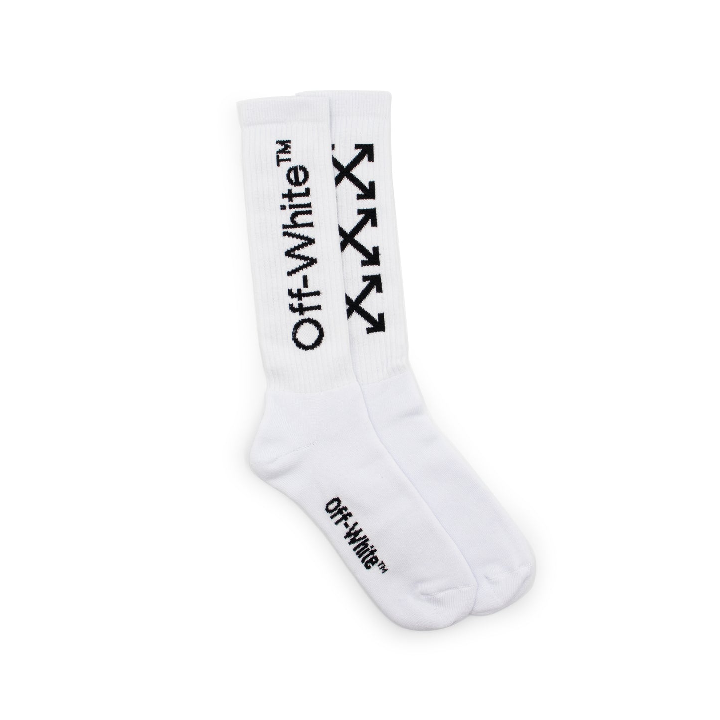 Classic Mid Length Arrows Socks in White/Black