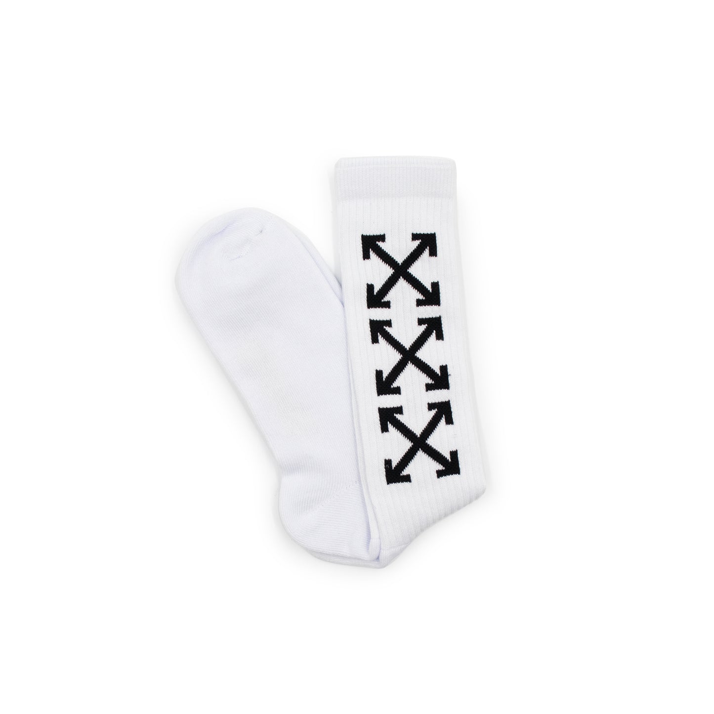 Classic Mid Length Arrows Socks in White/Black